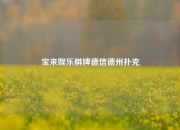 宝来娱乐棋牌德信德州扑克