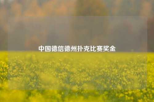 中国德信德州扑克比赛奖金