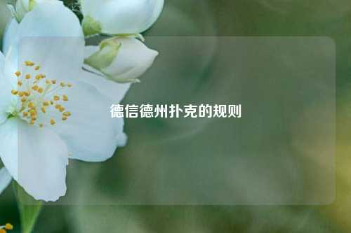 德信德州扑克的规则