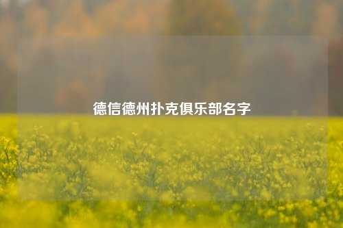 德信德州扑克俱乐部名字